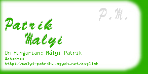 patrik malyi business card